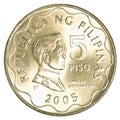 5 Philippine peso coin Royalty Free Stock Photo