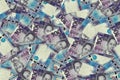 100 Philippine piso bills lies in big pile. Rich life conceptual background Royalty Free Stock Photo