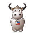 Philippine Water Buffalo or the Carabao Cartoon Character