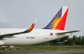 Philippines Airlines airplane at the airport in Kalibo, Philippines Royalty Free Stock Photo