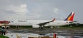 Philippines airplane docking in Kalibo Airport Royalty Free Stock Photo