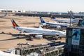 Philippines, ANA, Lufthansa airlines airplanes in haneda Airport HND one of main Tokyo airports, Japan. Many airplanes
