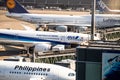 Philippines, ANA, Lufthansa airlines airplanes in haneda Airport HND one of main Tokyo airports