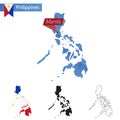 Philippines blue Low Poly map with capital Manila