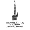 Philippines, Caloocan, Monument De La Legion Etrangere travel landmark vector illustration