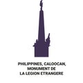 Philippines, Caloocan, Monument De La Legion Etrangere travel landmark vector illustration