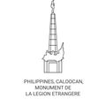 Philippines, Caloocan, Monument De La Legion Etrangere travel landmark vector illustration