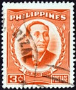 PHILIPPINES - CIRCA 1952: A stamp printed in Philippines from the `Personalities` issue shows Apolinario Mabini, circa 1952. Royalty Free Stock Photo