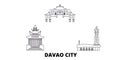 Philippines, Davao City line travel skyline set. Philippines, Davao City outline city vector illustration, symbol