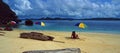 Philippines: A diving boat ankering in paradies in the Calmanian Island