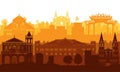 Philippines famous landmarks by silhouette style