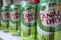 Rows of Canada Dry Ginger Ale cans Royalty Free Stock Photo