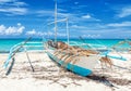Philippines fishing boat on a beautiful beach Royalty Free Stock Photo