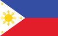 Philippines flag vector graphic. Rectangle Filipino flag illustration. Philippines country flag is a symbol of freedom, patriotism