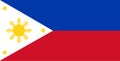 Philippines flag vector.Illustration of Philippines flag Royalty Free Stock Photo