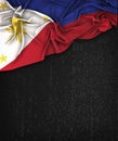 Philippines Flag Vintage on a Grunge Black Chalkboard