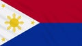 Philippines flag in wartime waving cloth, loop