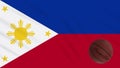 Philippines flag wavers - basketball rotates, loop