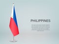 Philippines hanging flag on stand. Template forconference banner
