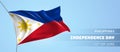 Philippines happy independence day greeting card, banner vector illustration