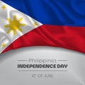 Philippines happy independence daygreeting card, banner vector illustration