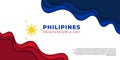Philippines Independence Day design with paper cut design
