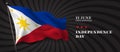 Philippines independence day vector banner, greeting card.