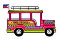 Philippines Jeepney taxi bus drawing Royalty Free Stock Photo