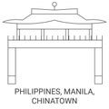 Philippines, Manila, Chinatown travel landmark vector illustration