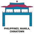 Philippines, Manila, Chinatown travel landmark vector illustration