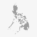 Philippines map in gray on a white background Royalty Free Stock Photo