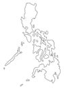 Philippines map outline vector illustration Royalty Free Stock Photo