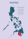 Philippines map or Soccsksargen, region or country