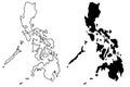 Philippines map vector Royalty Free Stock Photo