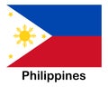 Philippines national flag. Banner, state symbol, flagpole Royalty Free Stock Photo