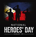 Philippines National heroes\' day background design with flag and typography under it