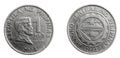 Philippines one piso coin on white isolated background