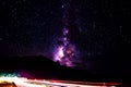 Milky way and highway Royalty Free Stock Photo