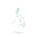 Philippines region map: colorful with white.