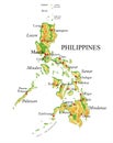 Philippines relief map Royalty Free Stock Photo