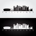 Philippines skyline and landmarks silhouette