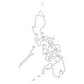 Philippines - solid black outline border map of country area. Simple flat vector illustration