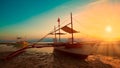 Philippines, sunset boat Royalty Free Stock Photo