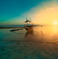 Philippines, sunset boat Royalty Free Stock Photo