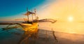 Philippines, sunset boat Royalty Free Stock Photo