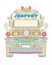 Philippines transportation Jeepney icon vector Royalty Free Stock Photo