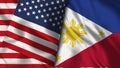 Philippines and Usa Flag - 3D illustration Two Flag