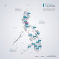 Philippines vector map with infographic elements, pointer marks