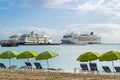 Norwegian NCL Star, Royal Caribbean Jewel, Royal Caribbean Serenade Cruise Ships docked in Philipsburg Sint Maarten