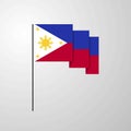 Phillipines waving Flag creative background